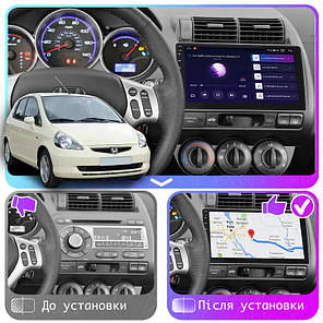 Штатна магнітола Lesko для Honda Jazz I Manual AC 2001-2005 екран 9" 2/32Gb Wi-Fi GPS Base, фото 3