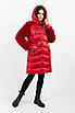 Зимові жіночі куртки 42-52 червоний, фото 3