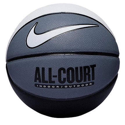 М'яч баскетбольний Nike Everyday All Court 8p Deflated White/Cool Grey/Black/White розмір No7, фото 3