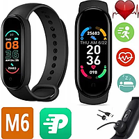 Фитнес браслет-часы M6 Smart Band 6 black черные