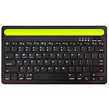 Бездротова комп'ютерна клавіатура Bluetooth із підставкою для телефону планшета двоконтактна портативна, фото 4