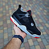 Зимові з хутром Nike Air Jordan 4 Retro Winter PSG Paris Black Red Чоловічі кросівки Найк Джордан чорні з червоним, фото 9