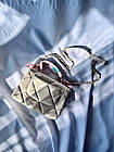 Жіноча сумка крос-боді Chanel бежева шкіряна з ланцюжком Шанель, фото 3