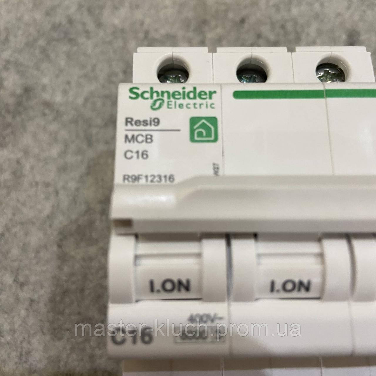 Автоматический выключатель Schneider Electric Resi9 16A 3P C - фото 2 - id-p1805484959