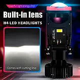 Лампи автомобільні LED H4 Лінзи D37мм 90W/16000LM/6000K 3570 Module 9-30V Canbus Y7D, фото 3