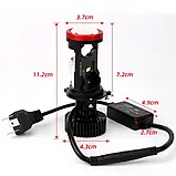 Лампи автомобільні LED H4 Лінзи D37мм 90W/16000LM/6000K 3570 Module 9-30V Canbus Y7D, фото 4