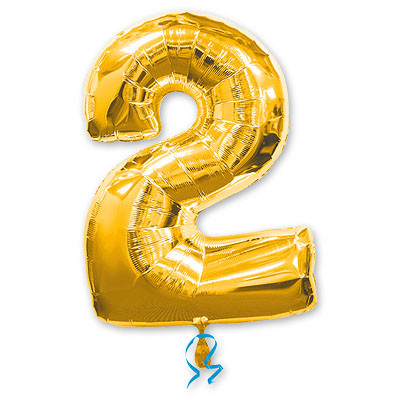 Фольгована цифра двійка, золото