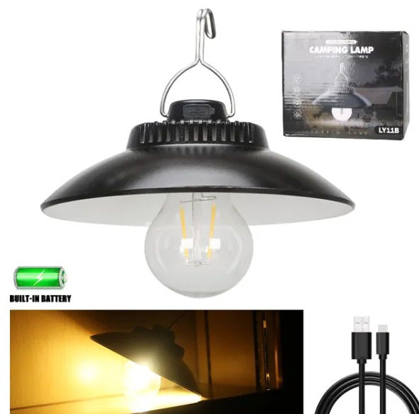 Лампа для кемпінгу RB 446 кемпінговий світильник акумуляторний підвісний з гачком Camping Lamp LY11B, фото 1