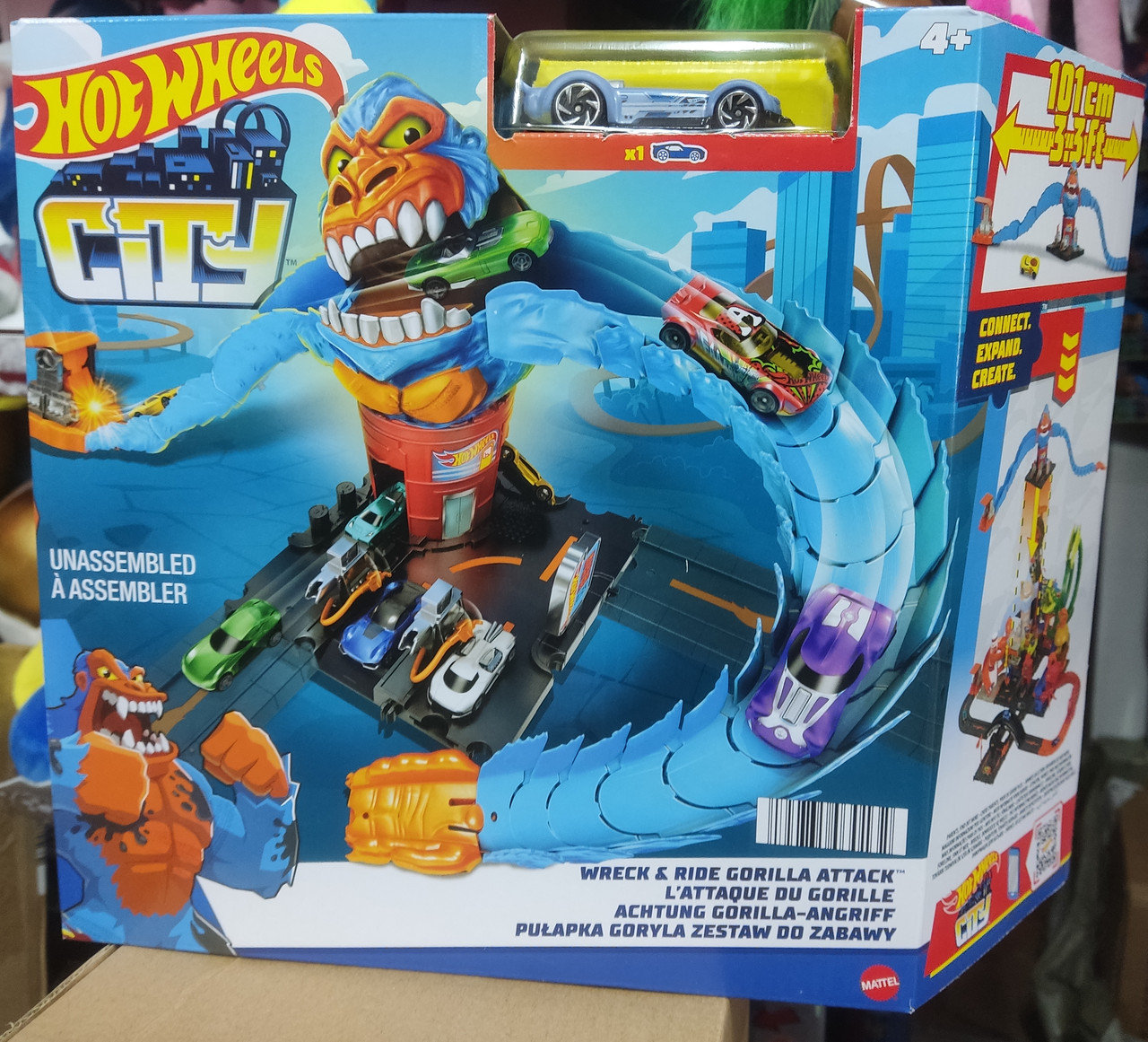 Игровой набор Hot Wheels Опасные существа Спасение от гориллы (HDR30)