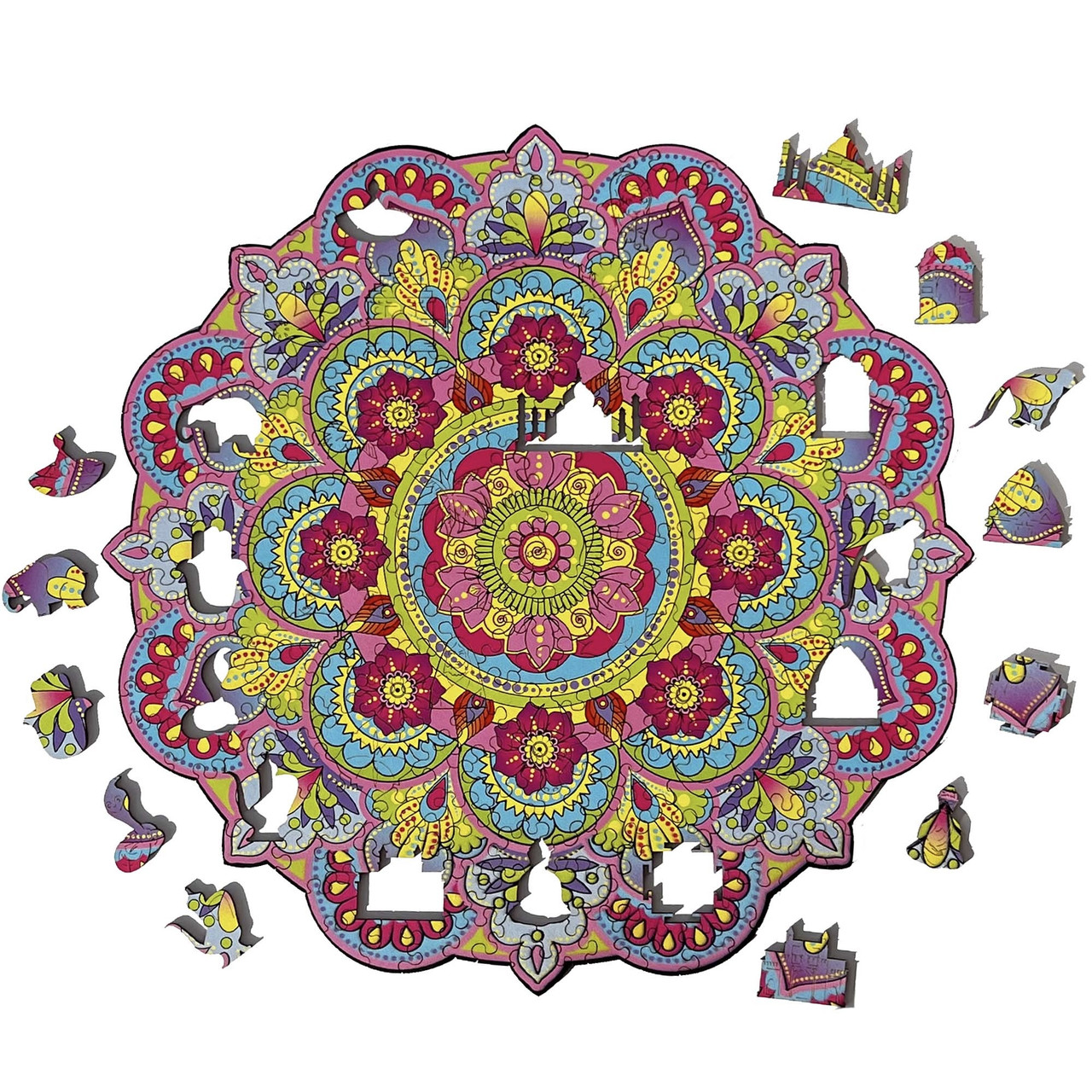 Середній Фігурний Дерев'яний Пазл Woods Story Мандала L, фото 1