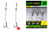 Карповый поводок с иглой Bait Spike Rigs №6, L-12см (3шт)