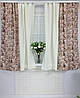 Кухонний набір штор "Квітковий Сад", Коричневий №2, фото 6