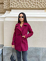 Женское кашемировое пальто 44, Бордовый