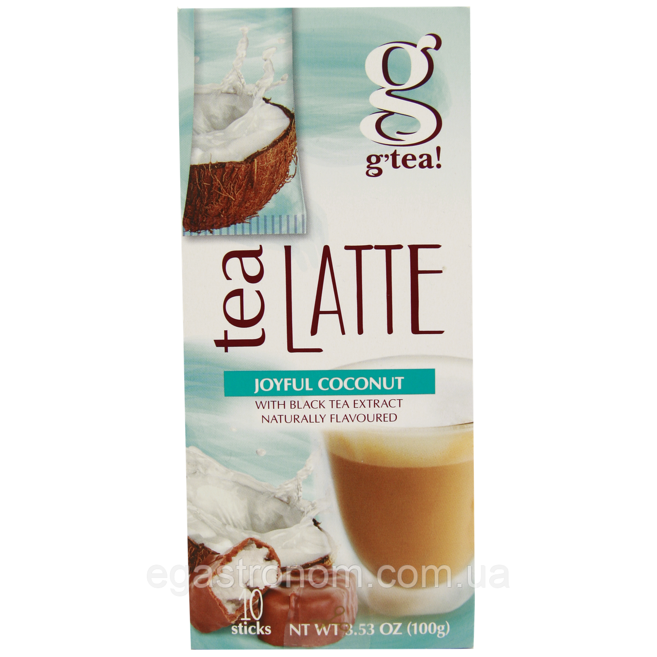 Напій на основі чорного чаю ті лате кокос Г'Ті G`Tea 10g 10sticks/пач 14пач/ящ (Код: 00-00015078)