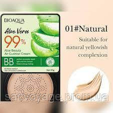 АКЦИЯ!! Кушон тональный с алоє вера тон 01 натуральный Bioaqua Aloe Vera 99% Air Cushion BB Cream 20мл - фото 1 - id-p1897255618