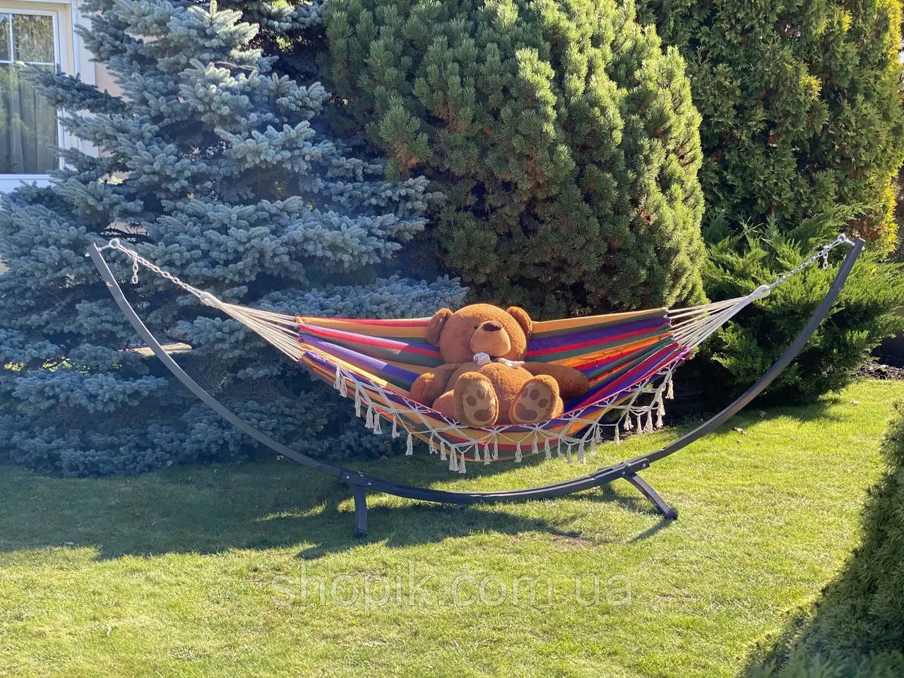 Двомісний тканинний гамак BALI XXL класичний 200х150 WCG Shopik, фото 1