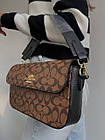 Жіноча сумка крос-боді Coach crossbody коричнева шкіряна Коуч, фото 4