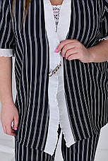 Стильний жіночий костюм у смужку жакет і штани 54-56 розмір, фото 3