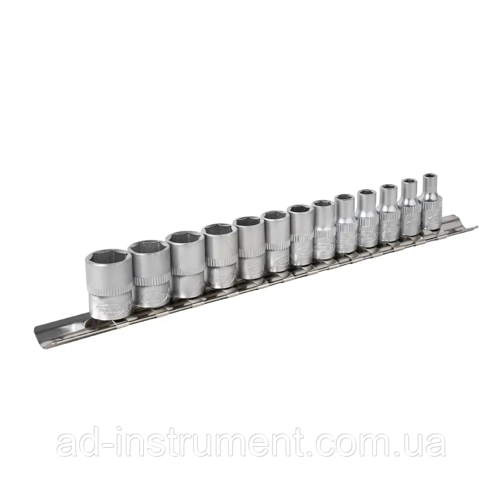 Набір головок на планці 1/4", 4-14 мм, 13 шт. 52715 JBM