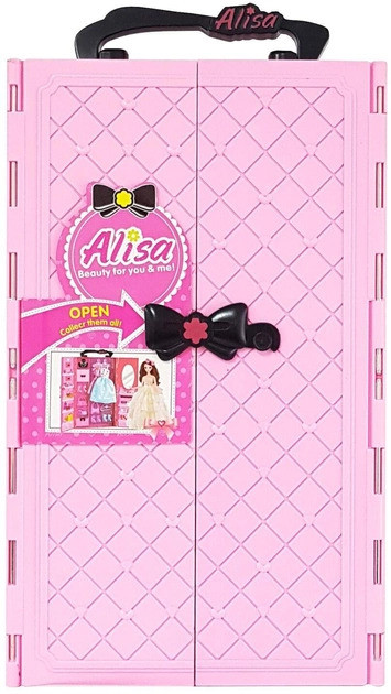 Шафа лялькова рожева з одягом, фото 1