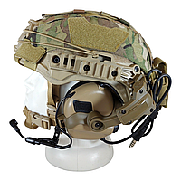 Балістичний шолом Blender Exfil Ballistic FAST Helmet з навушниками Earmor M32, кріплення (чебурашка) та кавером мультикам