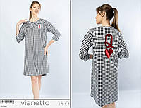 Нічна жіноча сорочка ночнушка туніка для дому та сну бавовна 46-48 трикотаж х Vienetta (Туреччина)