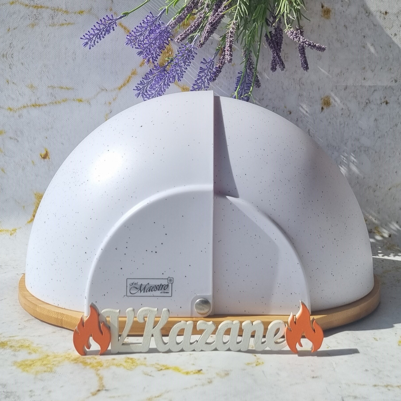 Хлібниця пластикова з дерев'яною основою 37×21×39,5 см Maestro MR-1678G Хлібниця з відкидною кришкою на стіл, фото 1