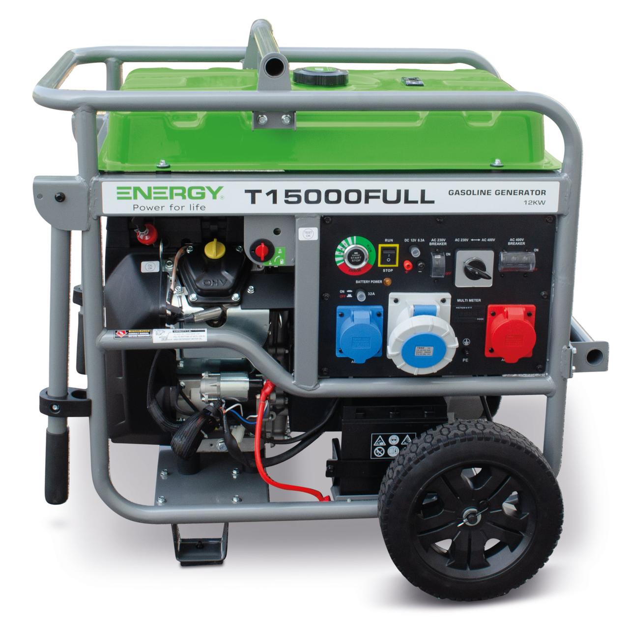 Трифазний бензиновий генератор Energy T15000FULL 12 кВт / 400 В, 11 кВт / 230 В