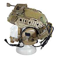 Комплект USA EXFIL Ballistic FAST Helmet + Earmor M32 + Крепление (чебурашка) + Кавер мультикам + Фонарик