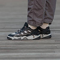 Классные мужские кроссовки Adidas NiteBall v2 Black Grey. Повседневная обувь для парней Адидас Нитболл.