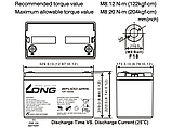 Акумулятор 100 Ah для ДБЖ AGM 12В Long WPL100-12RN для інвертора, джерела безперебійного живлення, фото 2