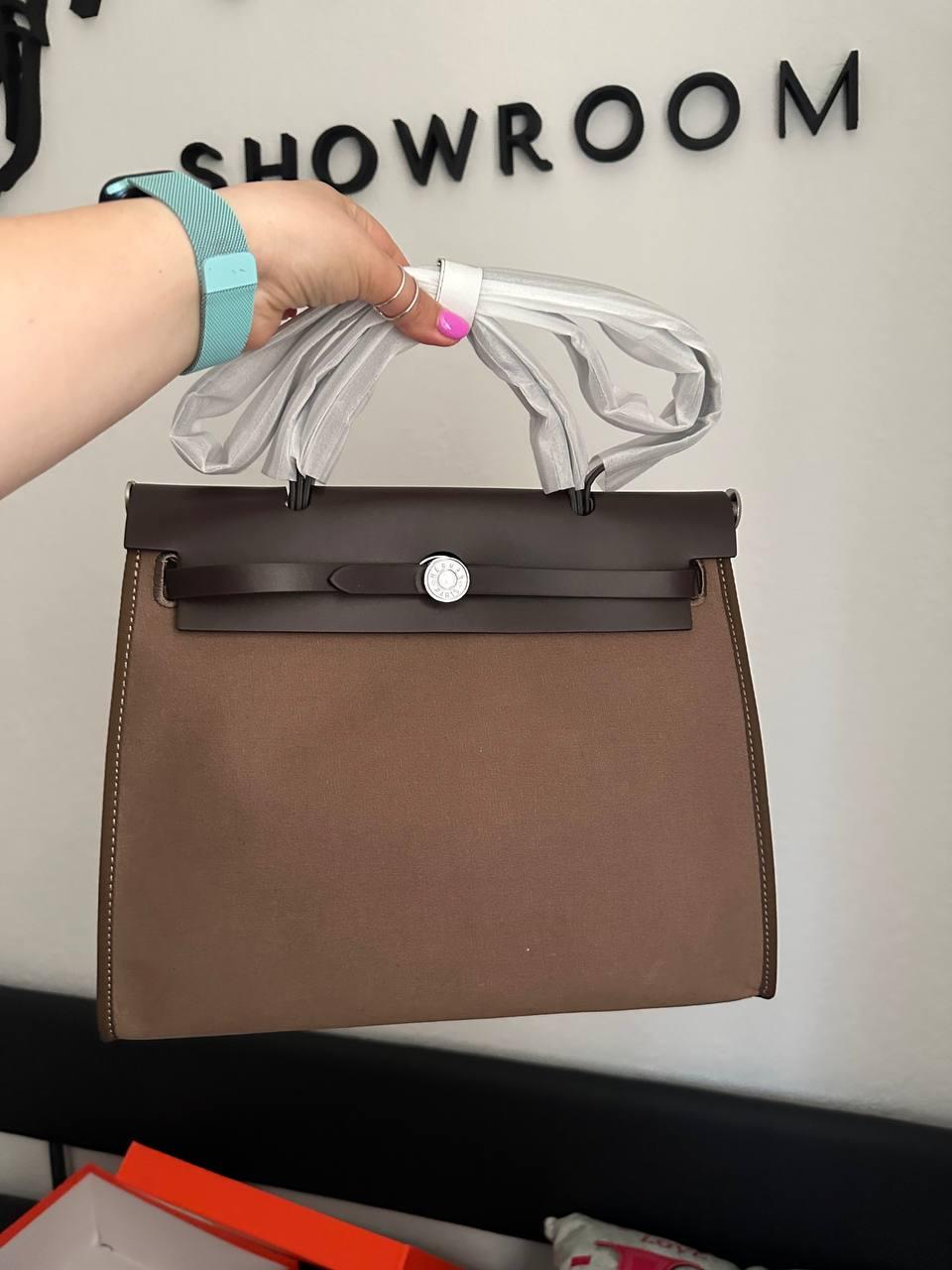 Жіноча сумка Эрмес коричнева Hermes Brown Herbag, фото 1
