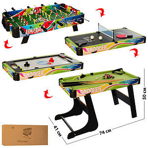 Настільна гра 4в1 (футбол, хокей, більярд, теніс) Bambi C6008-4