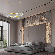 Золота 85см кругла люстра з куль на 15 ламп (918-LP267-15 GD+CL), фото 5