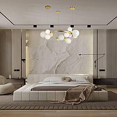 Золота 85см кругла люстра з куль на 15 ламп (918-LP267-15 GD+WH), фото 3