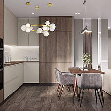 Золота 85см кругла люстра з куль на 15 ламп (918-LP267-15 GD+WH), фото 4