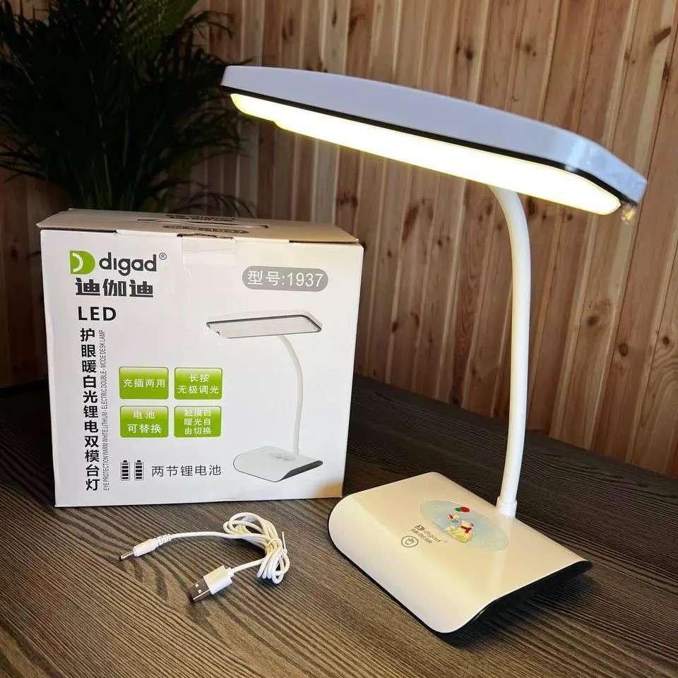 Настільна гнучка світлодіодна LED-лампа акумуляторна 4W 3000-6000K Digad 1937 з USB зарядкою, фото 1