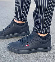 Туфли мужские кожаные на шнурках черные 0002ТОМ