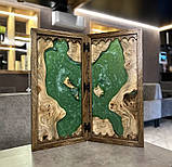 Нарди з натурального дерева та епоксидної смоли ручної роботи, фото 7