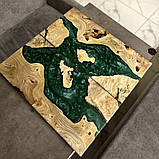 Нарди з натурального дерева та епоксидної смоли ручної роботи, фото 4