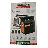 Аварійний ліхтар із радіо та Power Bank Yobolife LM-3609 із сонячною батареєю і 3 лампочкою, фото 7