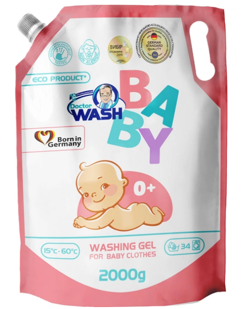 Гель для прання Doctor Wash Baby для дитячого одягу 2л Дой-пак Якість прекрасна 4260637724892