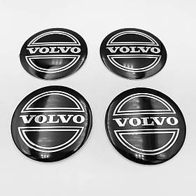 Наклейки на ковпачки заглушки в диски VOLVO (Вольво) 56 мм Чорний 4 шт