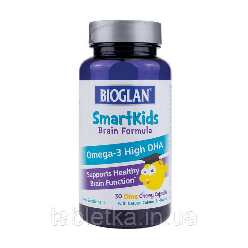 Smartkids Omega-3 High DHA Brain Formula (30 chew caps, citrus)