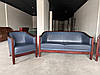 Комплект диван та 2 крісла з натуральної шкіри та натурального дерева Марлі (Німеччина), фото 5