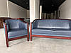 Комплект диван та 2 крісла з натуральної шкіри та натурального дерева Марлі (Німеччина), фото 6