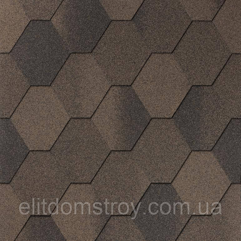 Одношарова бітумна черепиця SUPERGLASS HEX (53) AUTUMN BROWN