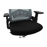 Офісне крісло Токен Richman з підголівником спинка-сітка сіра, фото 5