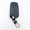 Шкіряний чохол для ключа BMW (БМВ) F01 F10 F12 F20 F22 F25 F26 F30 F32 F34 на 3 кнопки з карабіном, фото 9