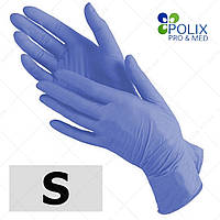 Polix PRO&MED перчатки нитриловые S, без пудры голубые, 100 шт/уп
